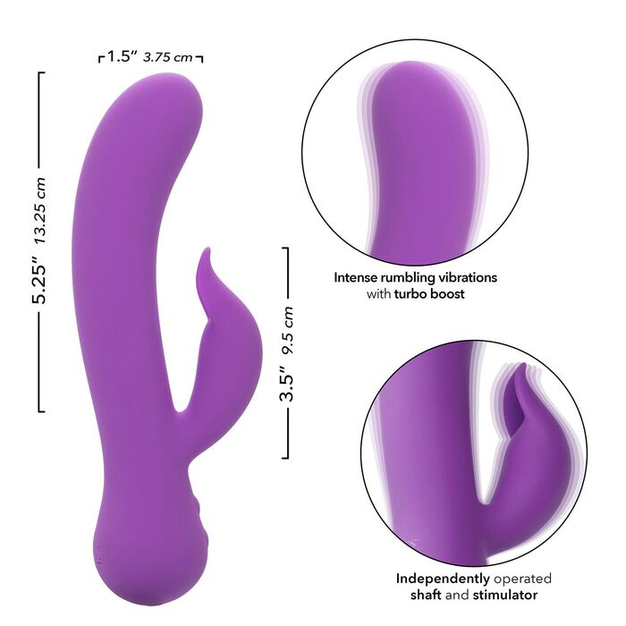 Vibrator CalExotics Rechargeable Pleaser Violet dimensiuni