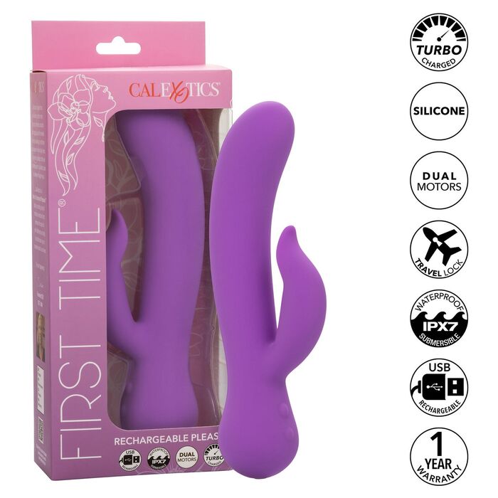 Vibrator CalExotics Rechargeable Pleaser Violet cutie si functii