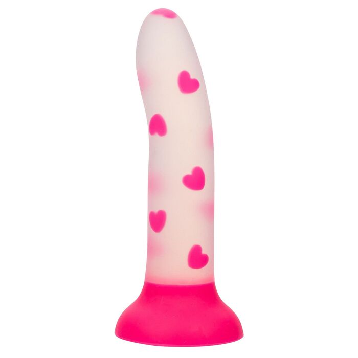 Dildo cu Ventuza Glow Stick Heart CalExotics, Fosforescent sentimental