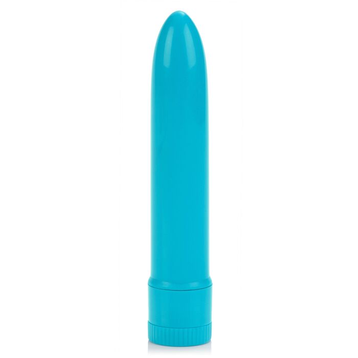 Vibrator clasic neon CalExotics albastru, vedere completa