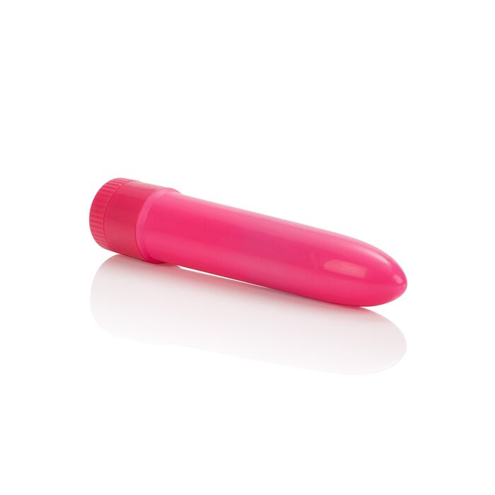Vibrator clasic neon CalExotics roz, detaliu baza cu rotire