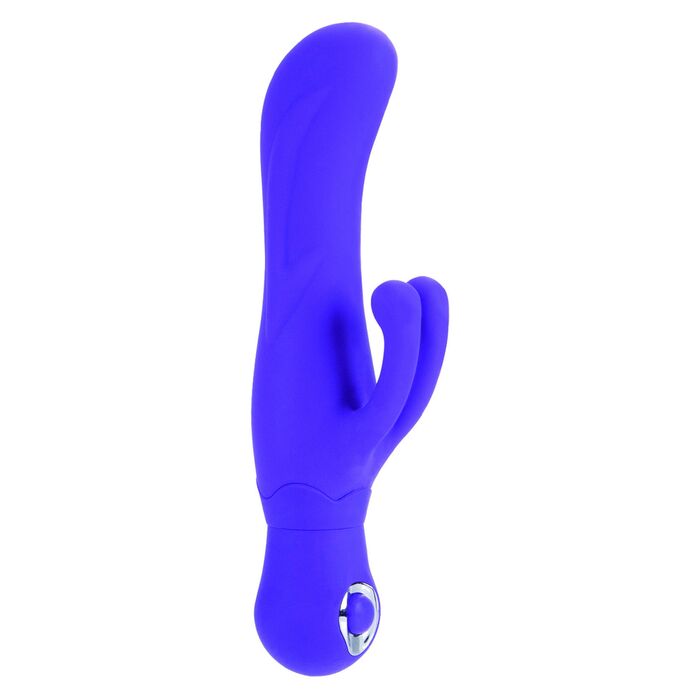 Vibrator rabbit Double Dancer Posh CalExotics mov, vedere completa cu urechi de iepuras