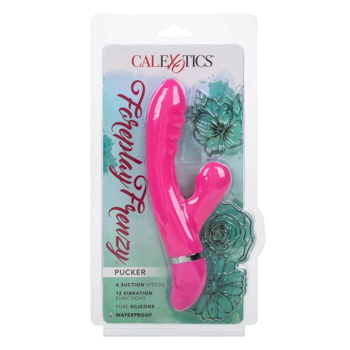 Vibrator rabbit Foreplay Frenzy Pucker CalExotics roz, in cutia originala CalExotics