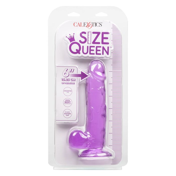 Dildo realistic cu ventuza Queen Size CalExotics mov, detaliu ventuza baza