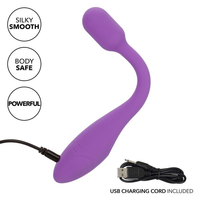 Vibrator Flexibil cu Cap Ferm Bliss Flex-O-Teaser CalExotics, Violet calblu USB