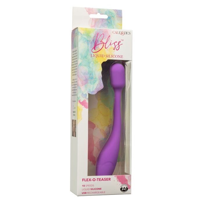 Vibrator flexibil cu cap ferm Bliss Flex-O-Teaser CalExotics mov, detaliu cap ferm