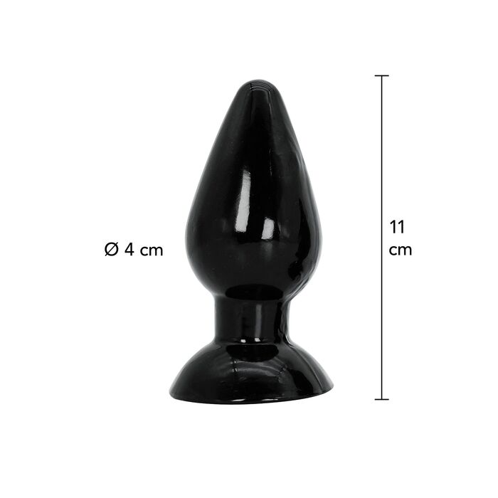 Dop anal clasic Extreme Hidden Desire negru, infografic dimensiuni 11 cm lungime 4 cm diametru