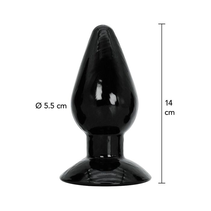 Dop anal clasic Extreme Hidden Desire negru, infografic dimensiuni 14 cm lungime 5.5 cm diametru