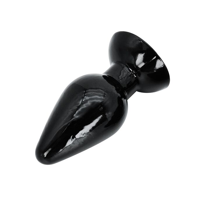Dop anal clasic Extreme Hidden Desire negru, vedere diagonala cu baza si varful