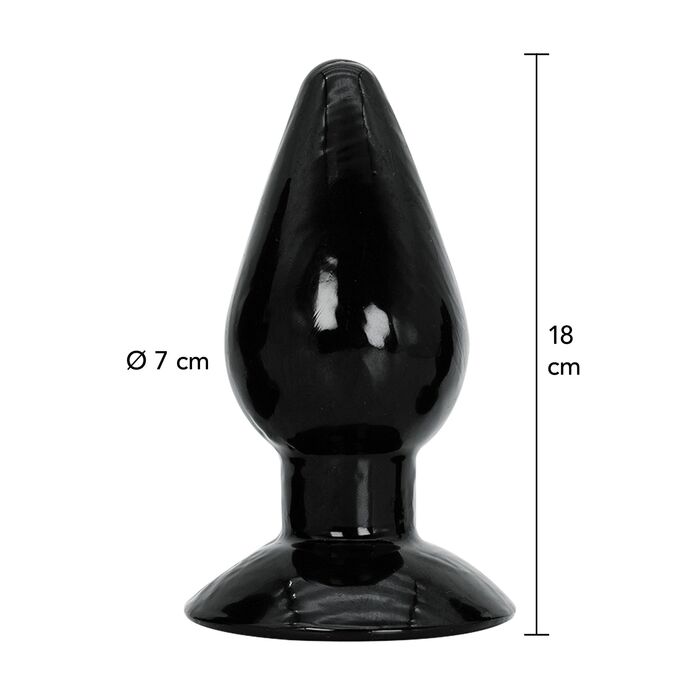 Dop anal clasic Extreme Hidden Desire negru, infografic dimensiuni 18 cm lungime 7 cm diametru