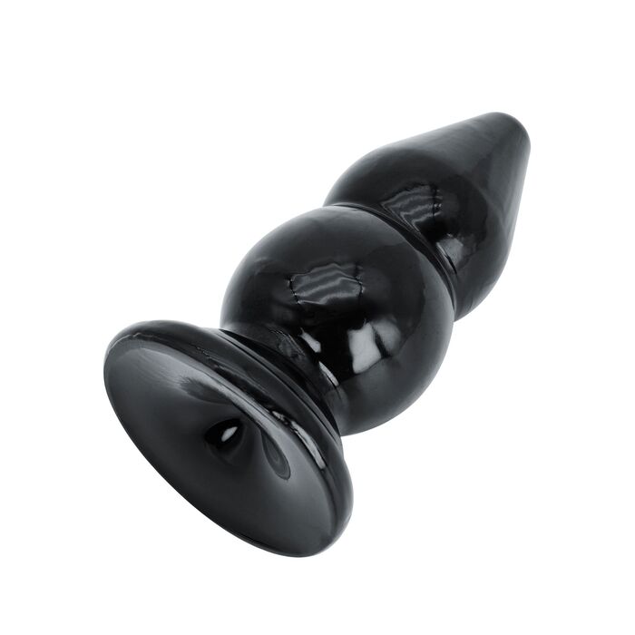 Dop anal dublu bulb Extreme Hidden Desire negru, vedere diagonala cu cele doua bulbe
