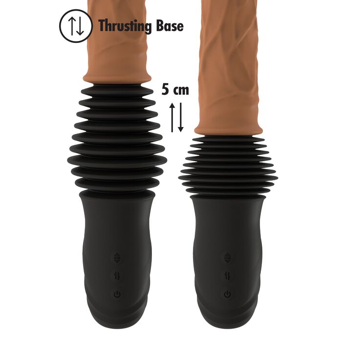 Vibrator realist cu dubla impingere Inferno Hidden Desire natural, infografic baza cu impingere de 5 cm