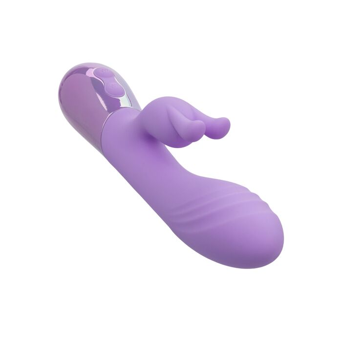 Vibrator rabbit Dual Bunny Aura CalExotics mov, panou control cu doua butoane