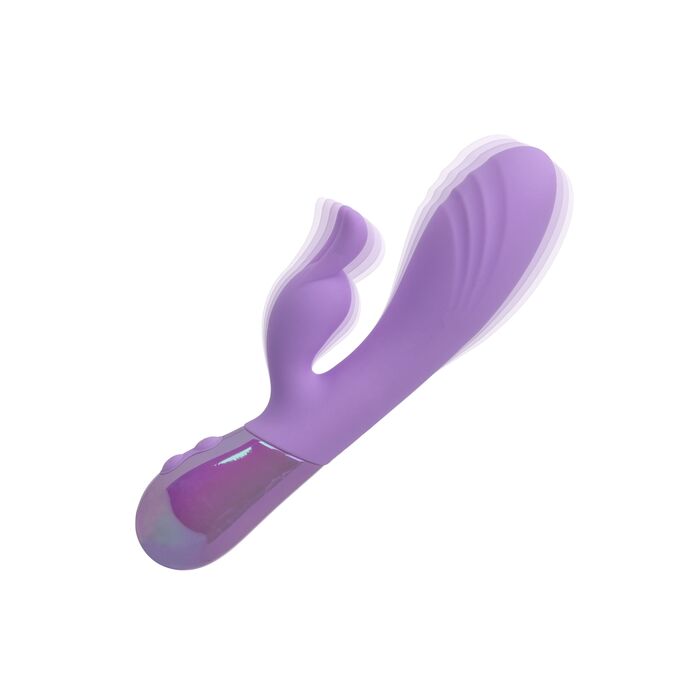 Vibrator rabbit Dual Bunny Aura CalExotics mov, vedere din alt unghi
