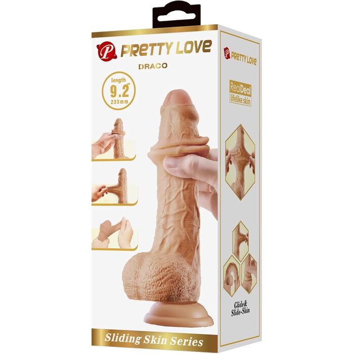 Dildo Realistic Natural Draco, Pretty Love, [23 cm x 4,3 cm] cutie