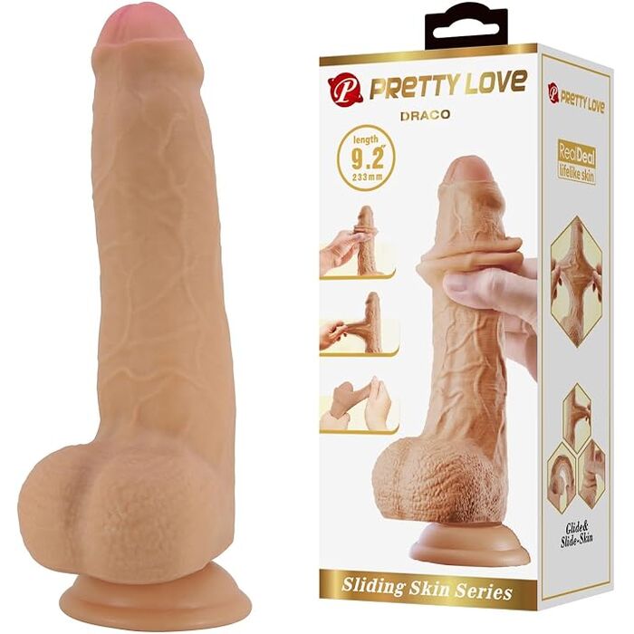 Dildo Realistic Natural Draco, Pretty Love, [23 cm x 4,3 cm]