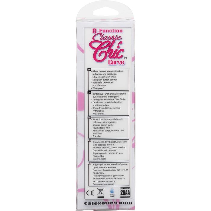 Vibrator 8-Function, CalExotics, Classic Chic, Curve - Negru cutie spate