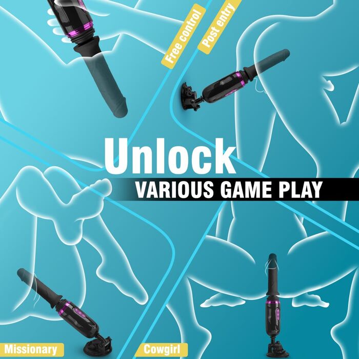 Masina de sex de buzunar Hiram, cu mainile libere, pentru impingere, 6 Viteze unlock
