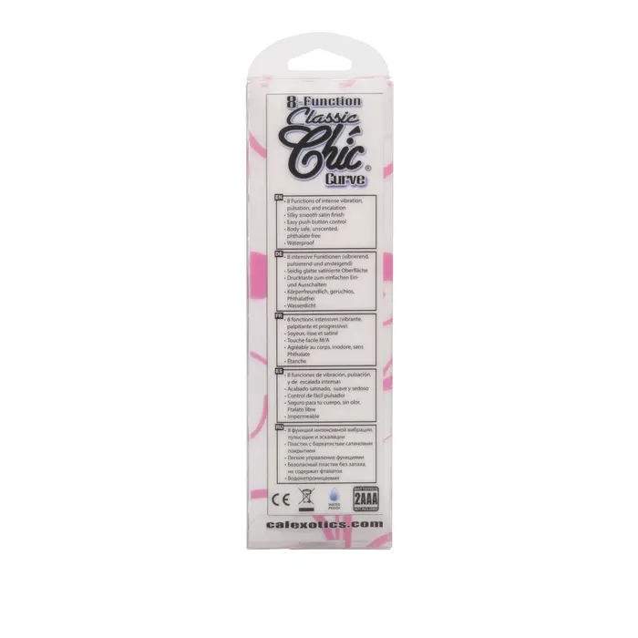 Vibrator 8-Function, CalExotics, Classic Chic, Curve - Roz cutie spate