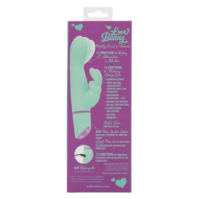 Vibrator Rabbit cu Balansare Rocking G Bunny CalExotics, Verde spate cutie