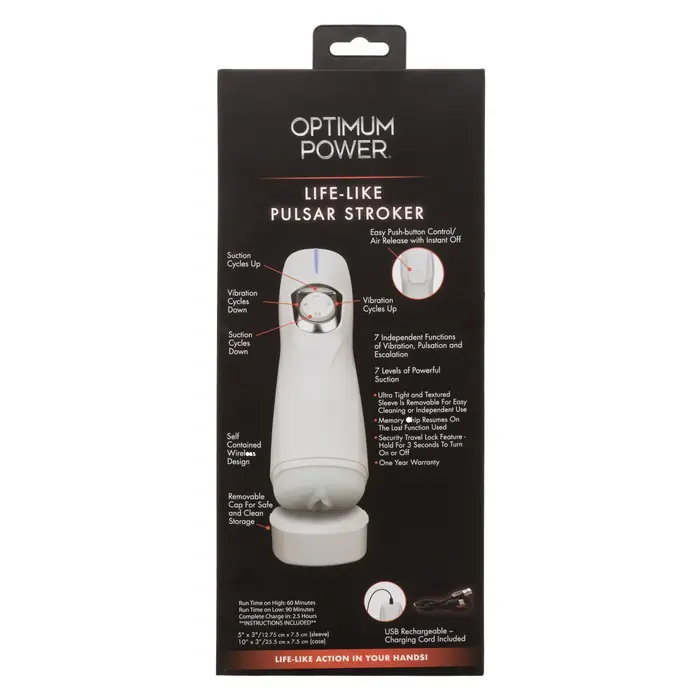 Masturbator Automat cu Vibratie si Suctiune Lifelike Pulsar Stroker CalExotics, cutie spate