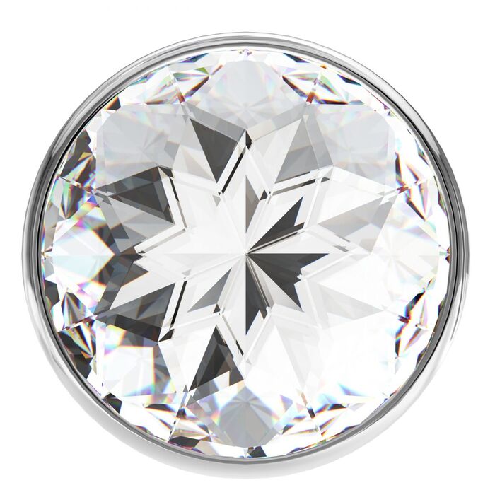 LOLA, Plug anal mare din argint Diamond Clear Sparkle Large cu cristal transparent - 8 cm vedere cristal