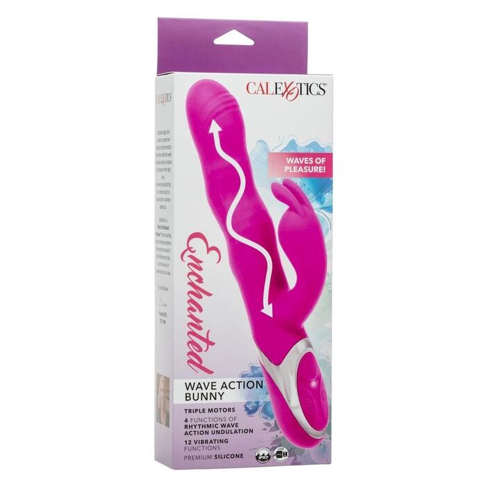 Vibrator rabbit cu unduire Enchanted Wave Action Bunny CalExotics roz, cutie originala Enchanted