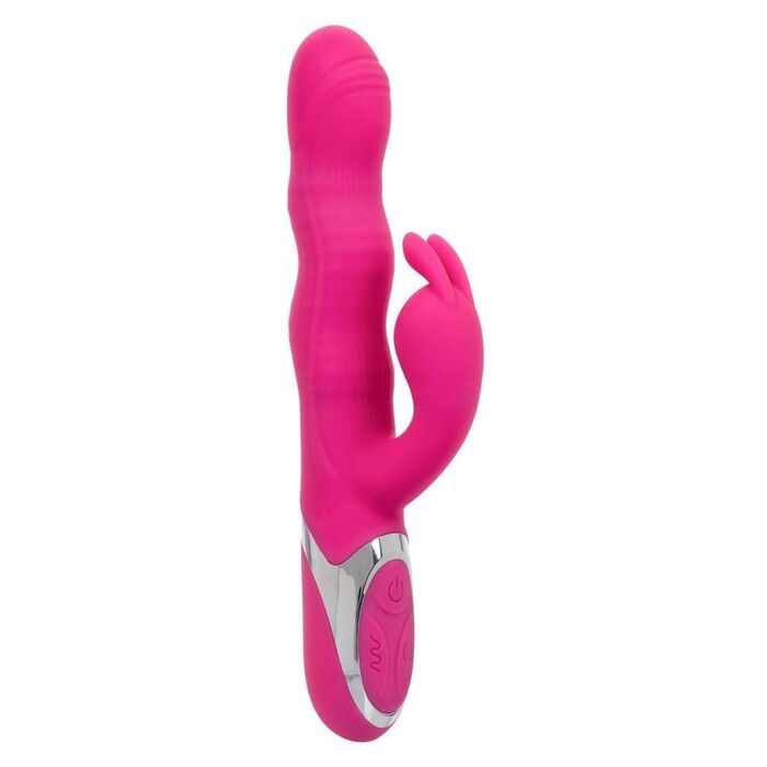 Vibrator rabbit cu unduire Enchanted Wave Action Bunny CalExotics roz, vedere de ansamblu