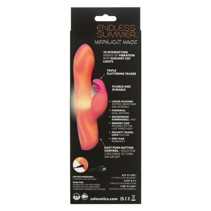 Vibrator Rabbit Moonlight Magic by CalExotics Endless Summer, portocaliu, vedere 3