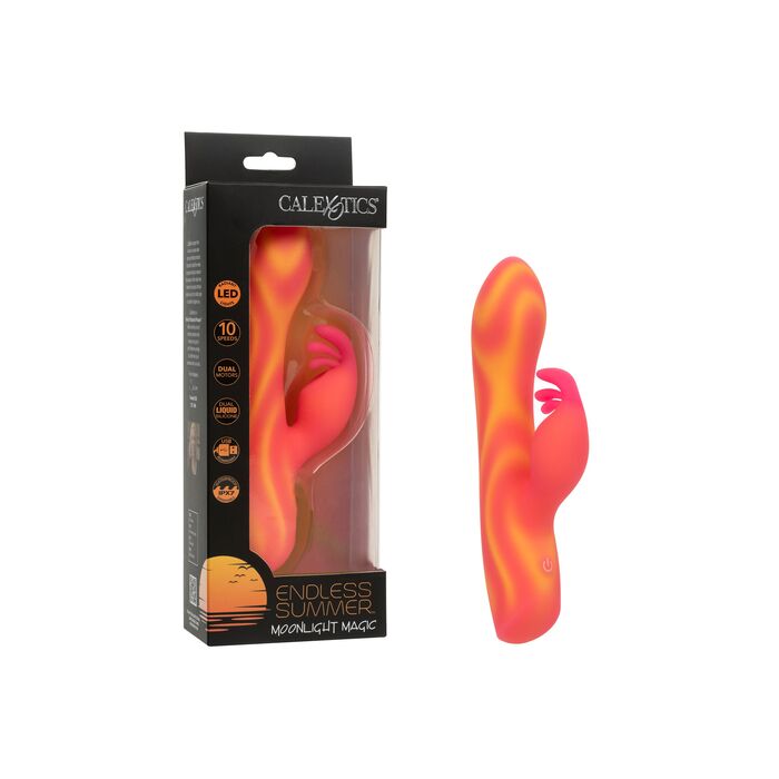 Vibrator Rabbit Moonlight Magic by CalExotics Endless Summer, portocaliu, vedere 6
