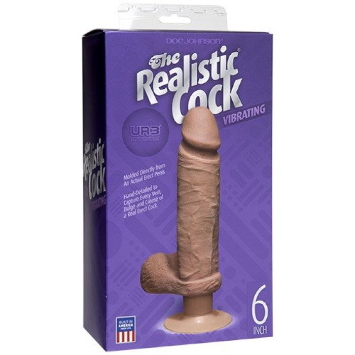 Vibrator Ultra Realistic UR3 Vibrating Cock - 6 Brown - culoare si material
