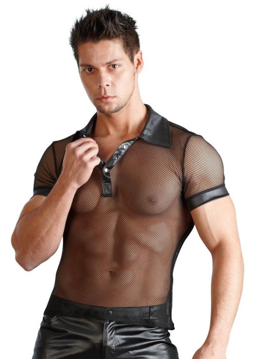 Tricou Tip Camasa Barbati - Svenjoyment - Negru - vedere frontala
