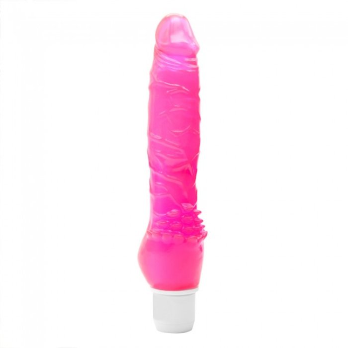 Vibrator Subtire Jelly Purple Pink - vedere frontala