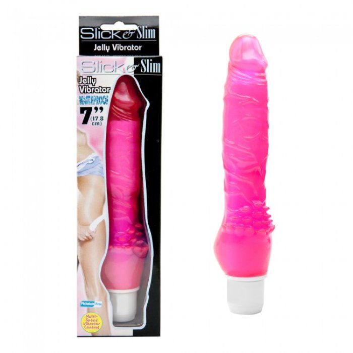 Vibrator Subtire Jelly Purple Pink - detaliu design