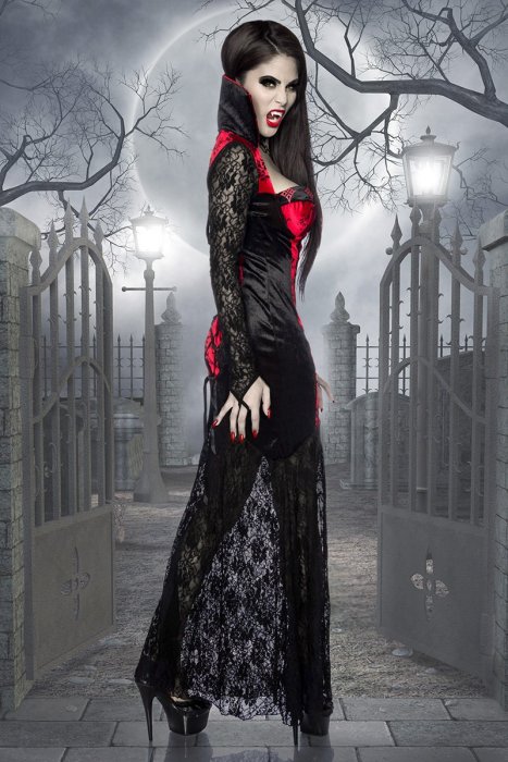 Costum Rochie Vampir Halloween Mask Paradise - Rosu