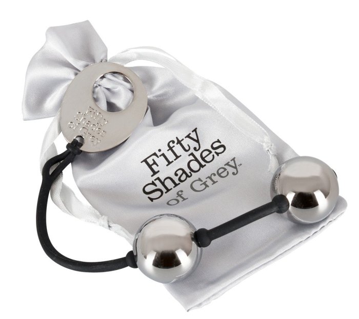 Bile Vaginale Fifty Shades "Inner Goddess" 21,5 cm - Argintiu - vedere frontala