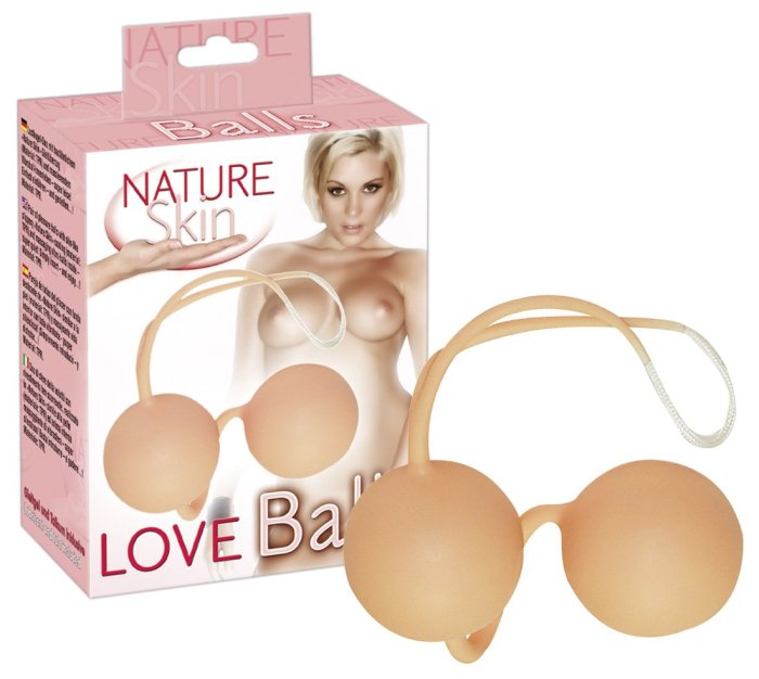 Bile Vaginale Nature Skin "Love Balls" 24 cm - Natural - vedere frontala