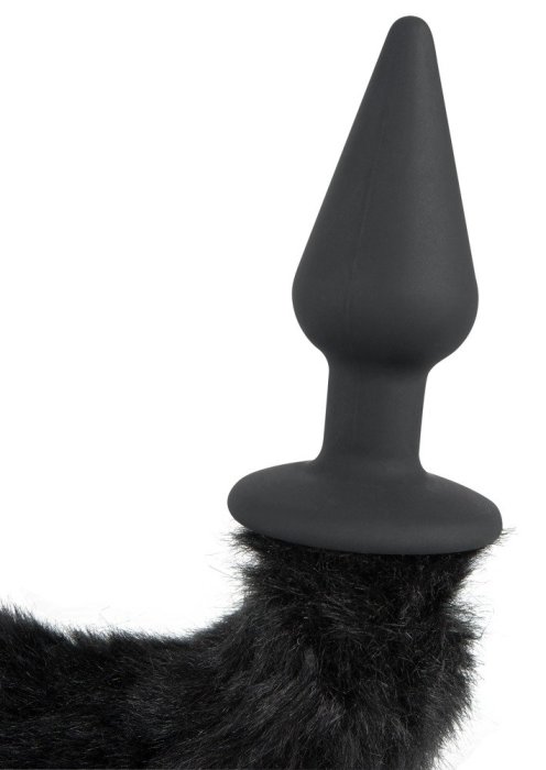 Butt Plug Anal Bad Kitty "Cat Tail" 11 cm - Negru##