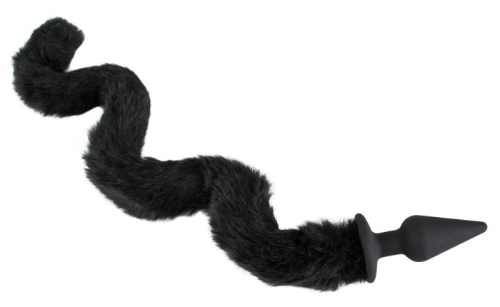 Butt Plug Anal Bad Kitty "Cat Tail" 11 cm - Negru##