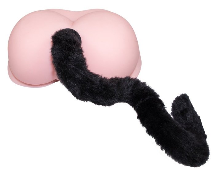 Butt Plug Anal Bad Kitty "Cat Tail" 11 cm - Negru##
