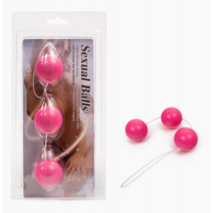 Bile Vaginale Kegel Lybaile "Sexy Balls" 24 cm - Roz - vedere frontala