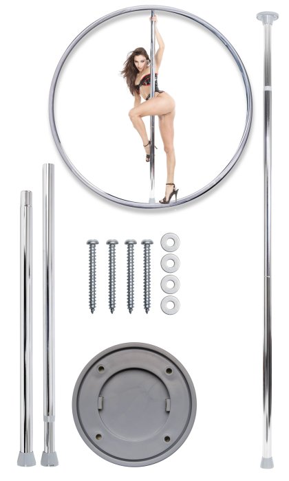 Bara Striptease Pipedream Fantasy "Dance Pole" 2,75 m - Argintiu##