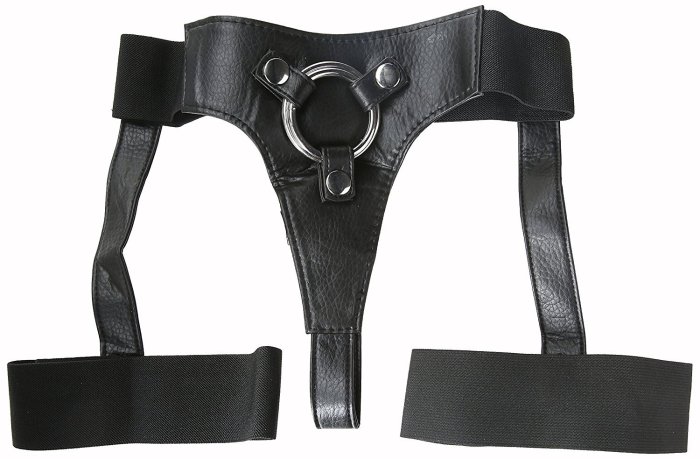 Chilot Strapon  Strap U "Bardot" Negru - vedere laterala