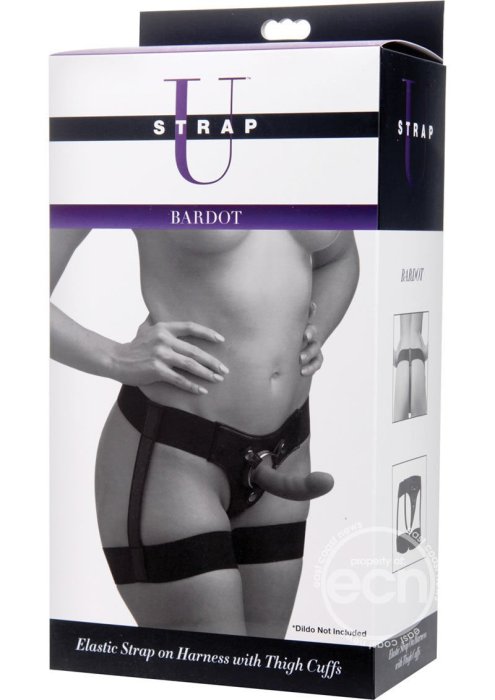 Chilot Strapon  Strap U "Bardot" Negru - vedere frontala