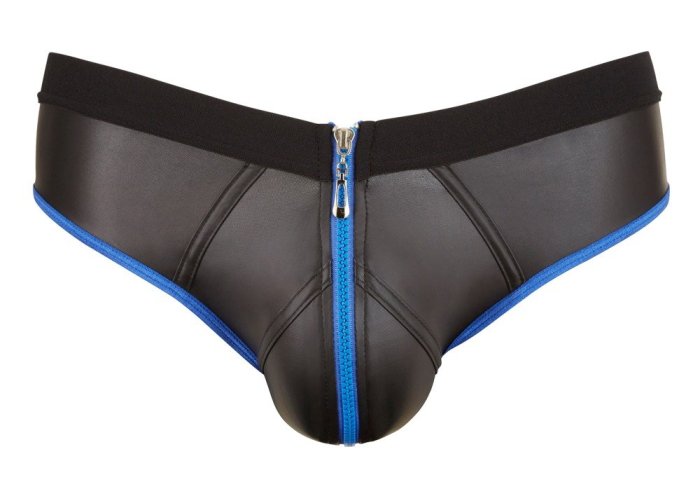 Chiloti Barbati JockStrap Negru - Albastru - vedere frontala