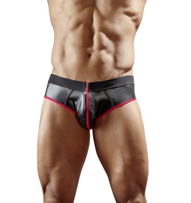 Chiloti Barbati JockStrap Negru - Rosu# - vedere laterala