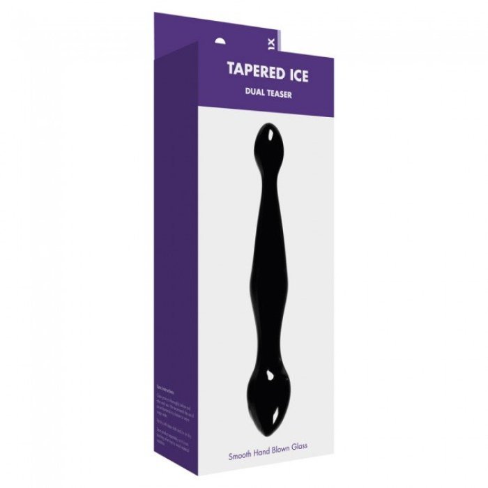 Dildo Sticla Kinx "Dual Teaser" 18,5 cm - Negru##