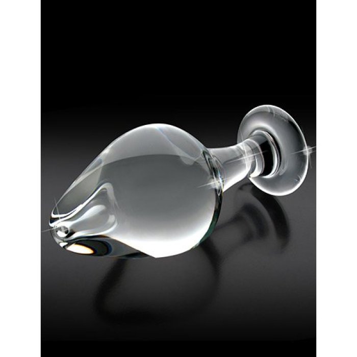 Dop Anal Sticla Icicles No 25 Transparent vedere laterala profil stop integrat