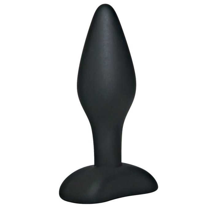 Black Velvet Silicone Butt Plug Small - vedere frontala
