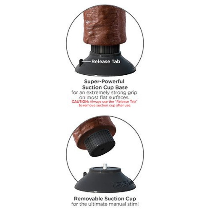 Vibrator King Cock Realistic Brown 7 Inch - culoare si material